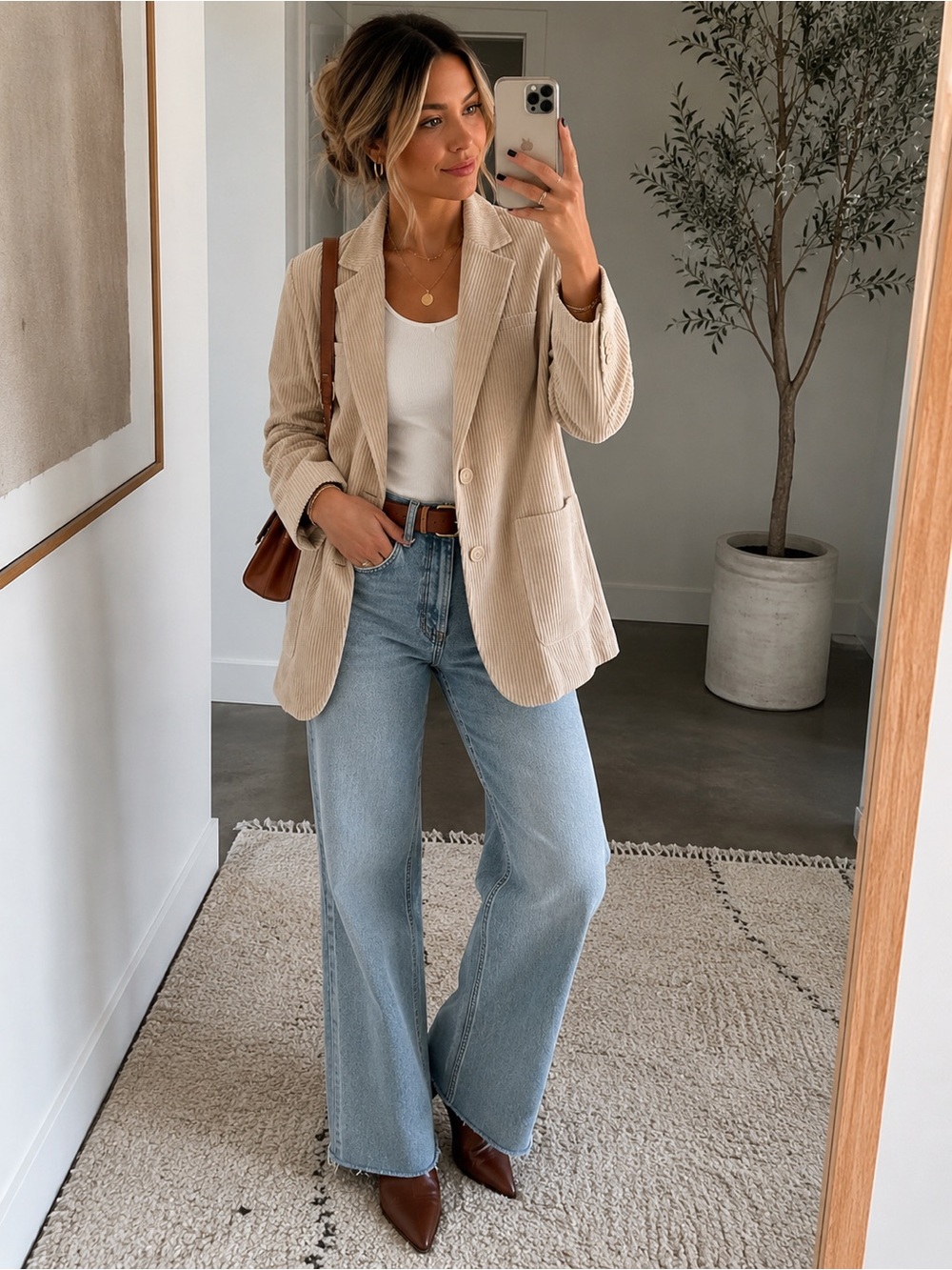 Vintage Havana Beige Corduroy Blazer